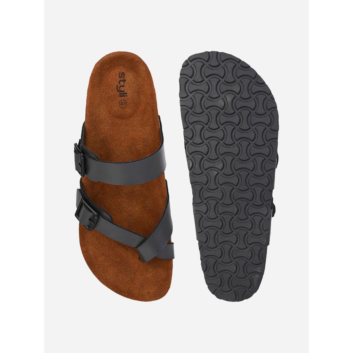 Styli Toe Loop Buckle Double Strap Casual Sandals-men-shoes-sandals-image-6