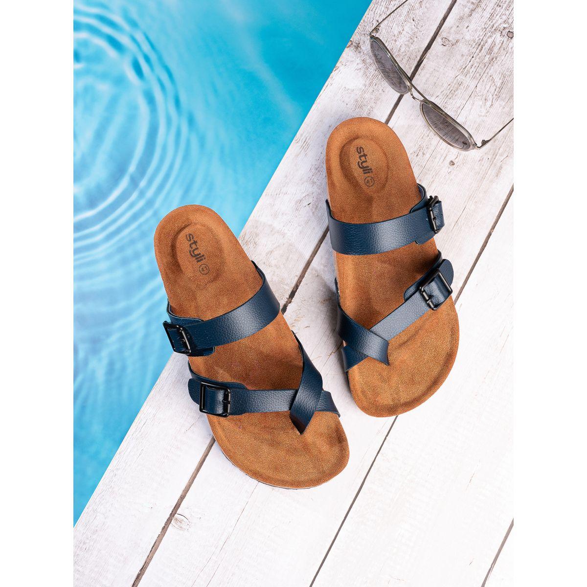Styli  Toe Loop Buckle Double Strap Casual Sandal-men-shoes-sandals-image-1
