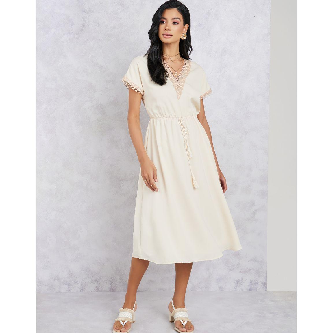 فستان ميدي بتفاصيل دانتيل وربطة خصر-women-clothing-dresses-image-1