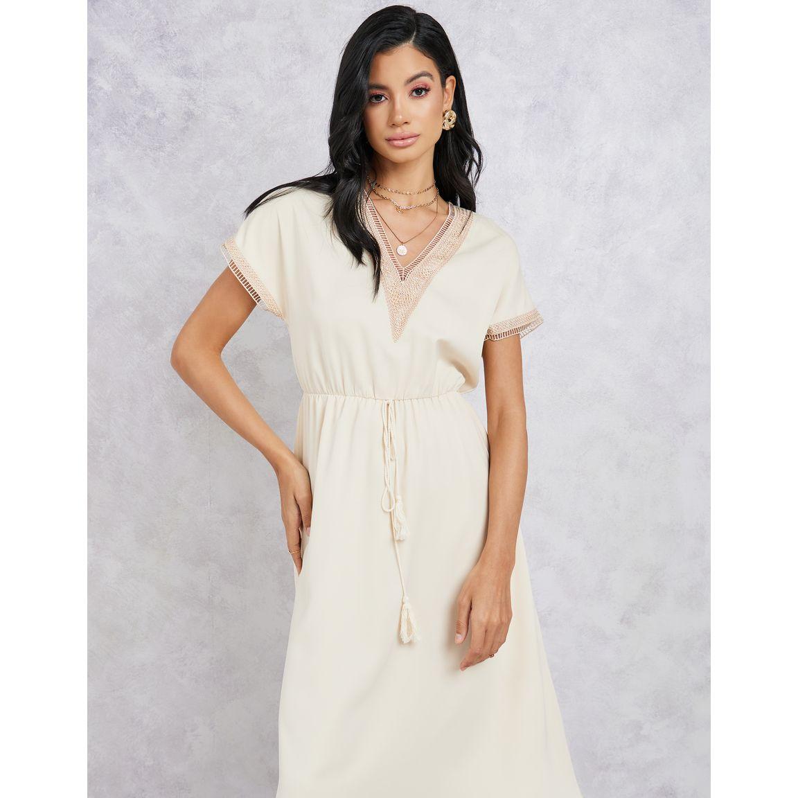فستان ميدي بتفاصيل دانتيل وربطة خصر-women-clothing-dresses-image-2