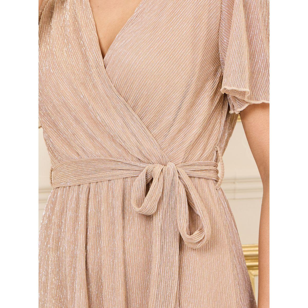 فستان طويل بليسيه مع رباط خصر-women-clothing-dresses-image-3
