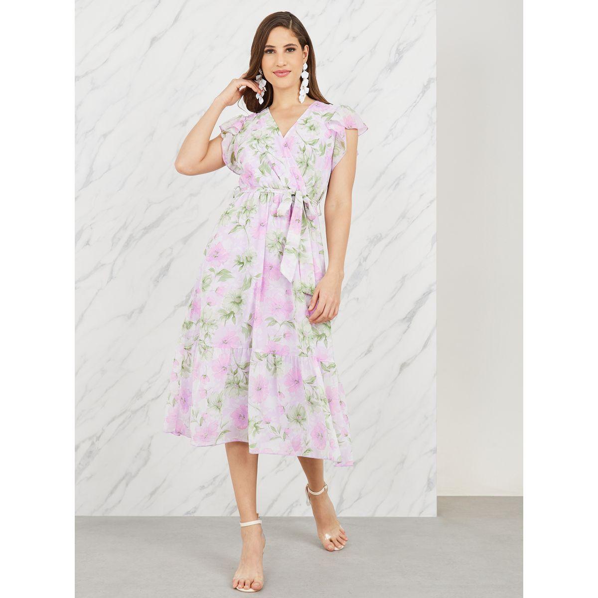 Styli Frill Sleeve Floral A-Line Midi Dress-women-clothing-dresses-image-1