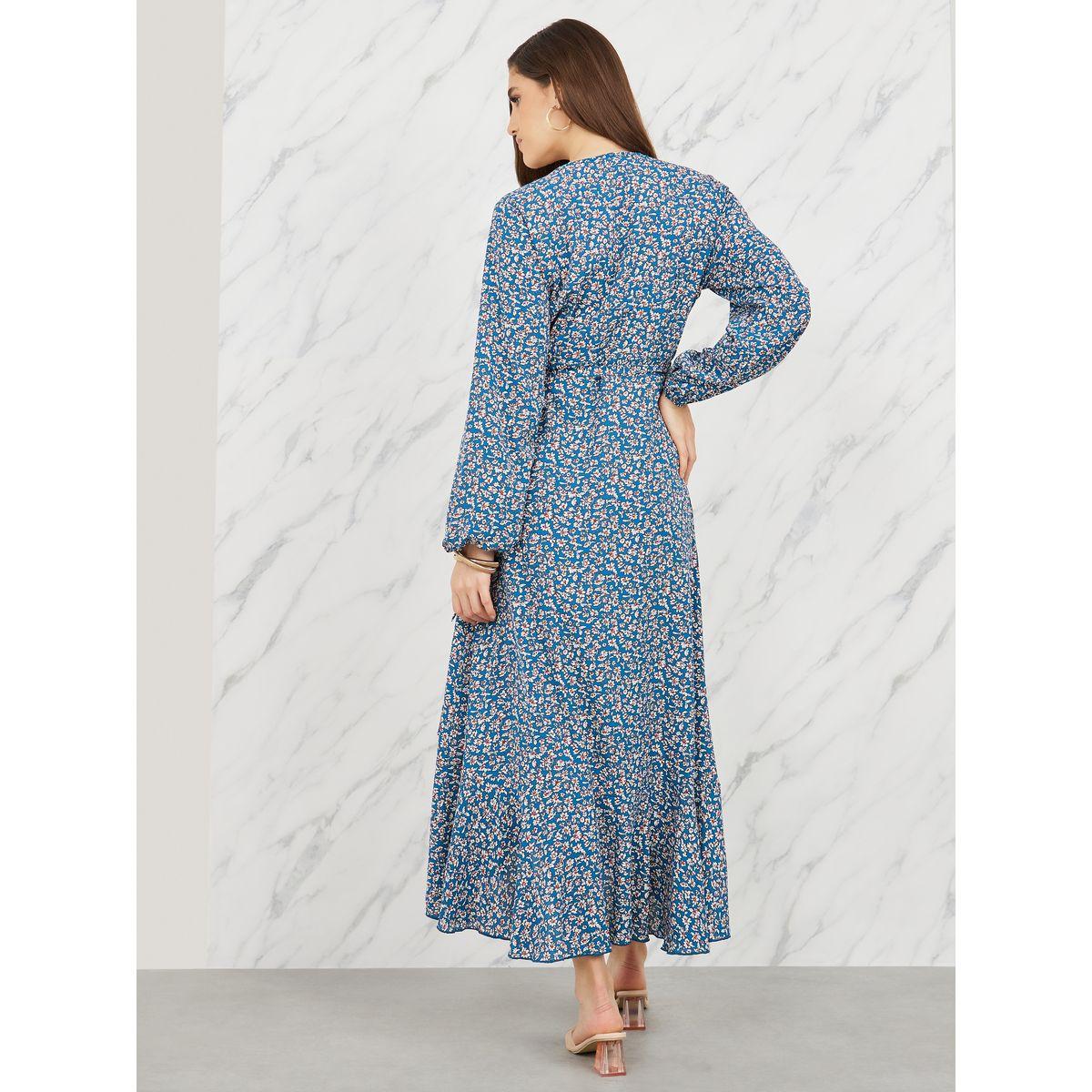فستان طويل بنمط لف وحواف كشكش-women-clothing-dresses-image-4