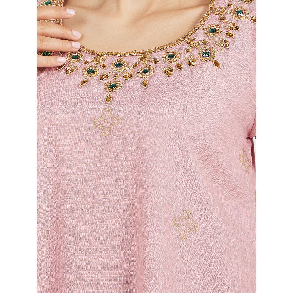 Embroidered Detail Round Neck Jalabiya-women-arabicclothing-jalabiyas-image-4