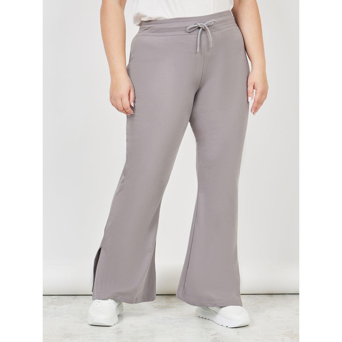 Styli Plus Size Fit and Flare Joggers with Side Slit-women-clothing-bottoms-joggers-image-1