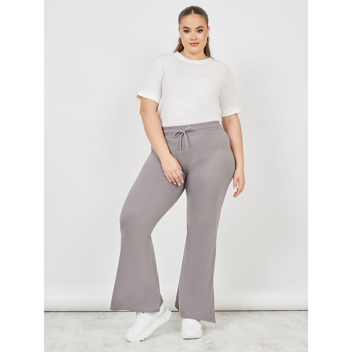 Styli Plus Size Fit and Flare Joggers with Side Slit-women-clothing-bottoms-joggers-image-2
