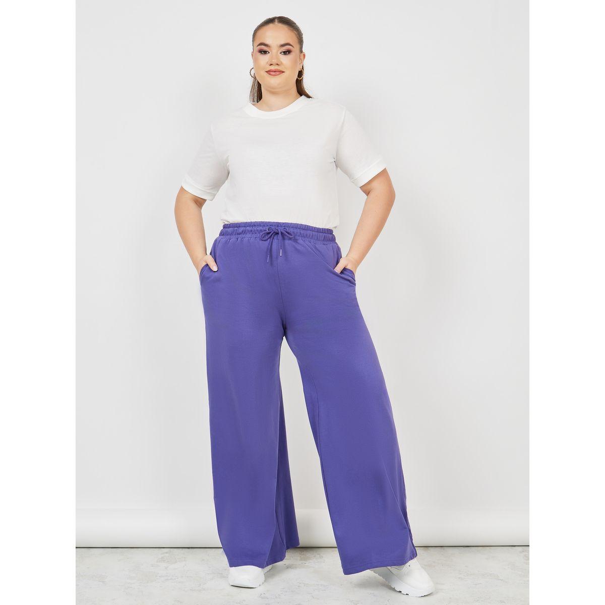 جوغر سادة بمقاس كبير وارجل واسعة-women-clothing-bottoms-joggers-image-2
