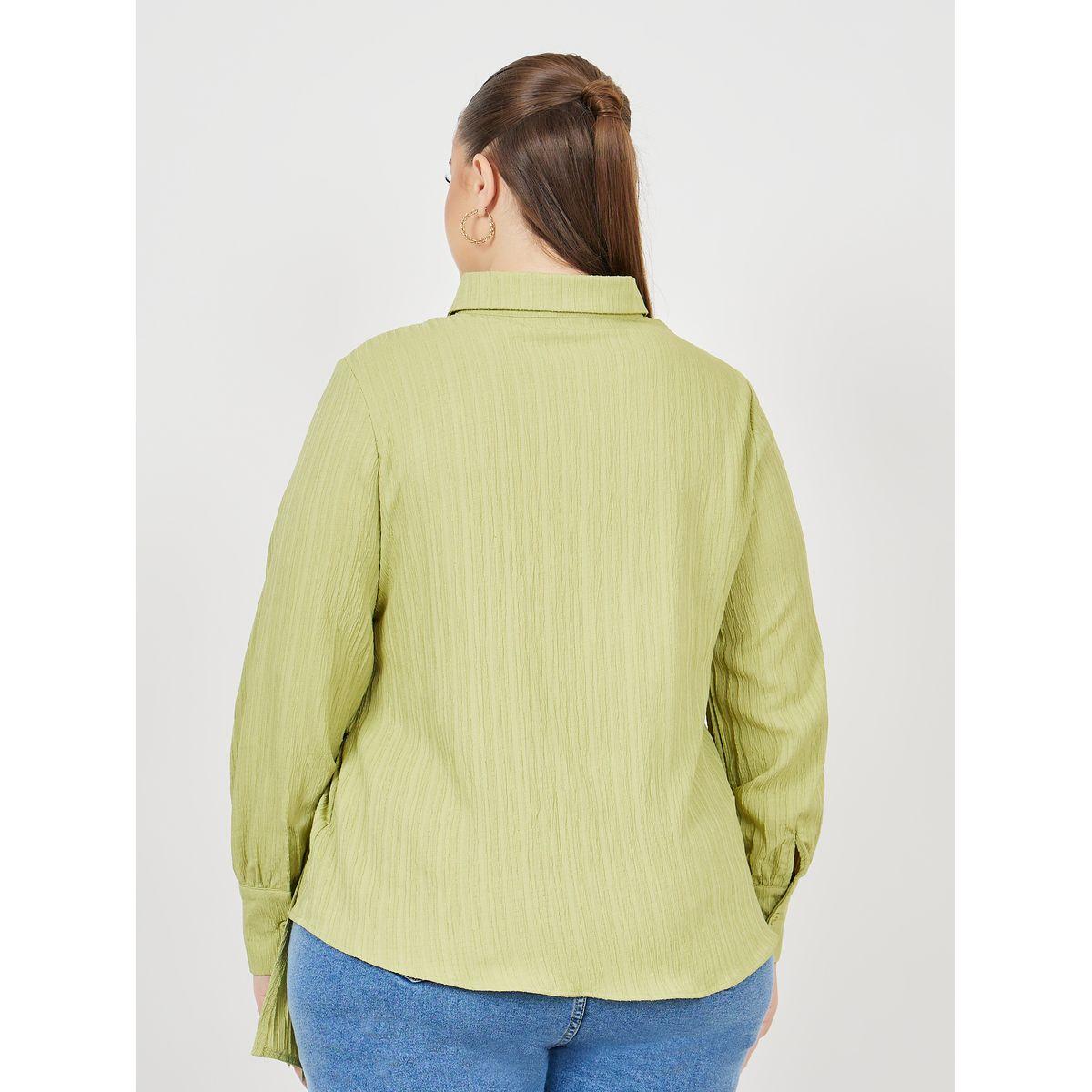 بلوزة بمقاس كبير ونمط لف مع أزرار-women-clothing-shirtsandblouses-blouses-image-4
