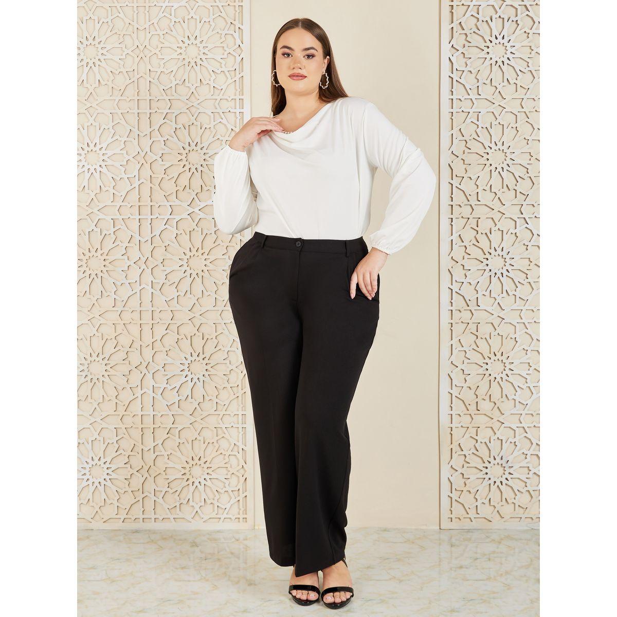 Styli Plus Cowl Neck Long Sleeve Regular Fit Blouse-women-clothing-shirtsandblouses-blouses-image-3
