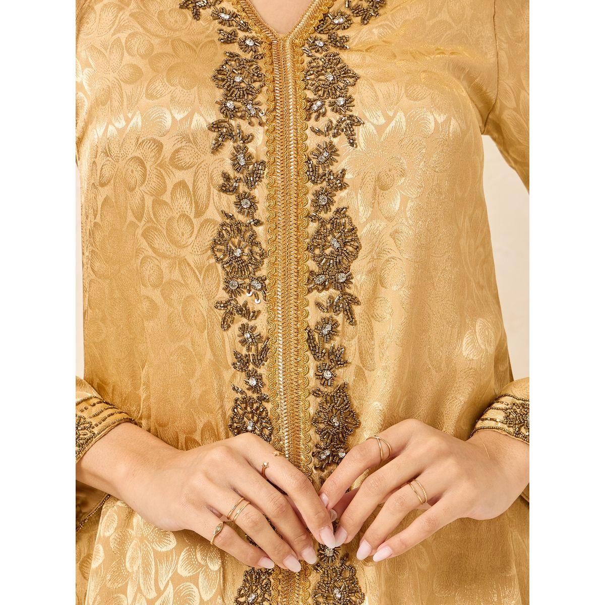 قفطان جاكار مزين بالخرز-women-arabicclothing-kaftan-image-3