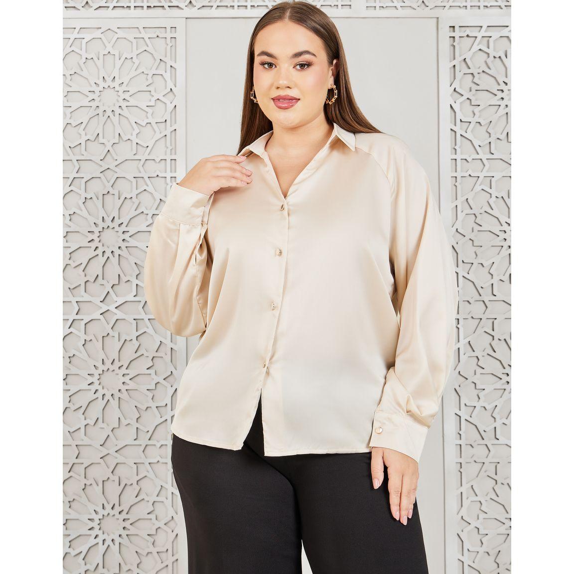بلوزة ساتان بمقاس كبير مع اكمام طويلة-women-clothing-shirtsandblouses-shirts-image-2