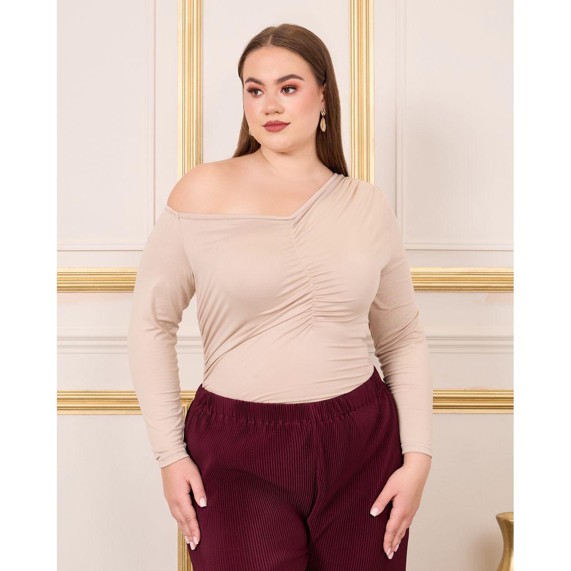 بودي سوت بمقاس كبير وتفاصيل مزمومة-women-clothing-shirtsandblouses-blouses-image-2