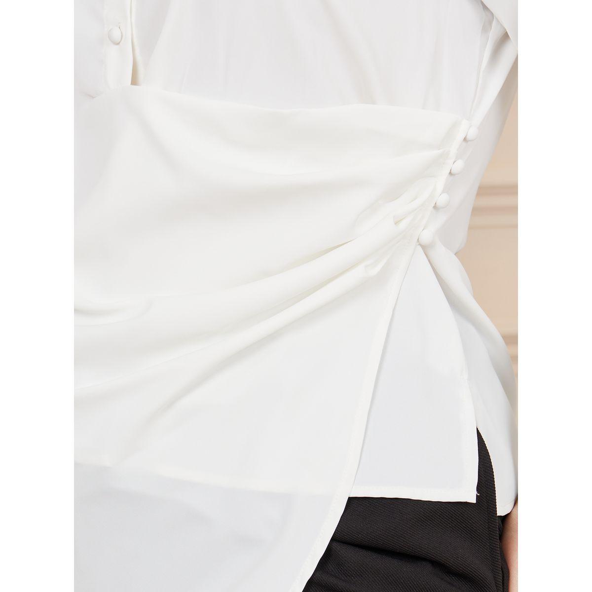 Styli Plus Asymmetric Hem Wrap Button Closure Collared Top-women-clothing-shirtsandblouses-blouses-image-4