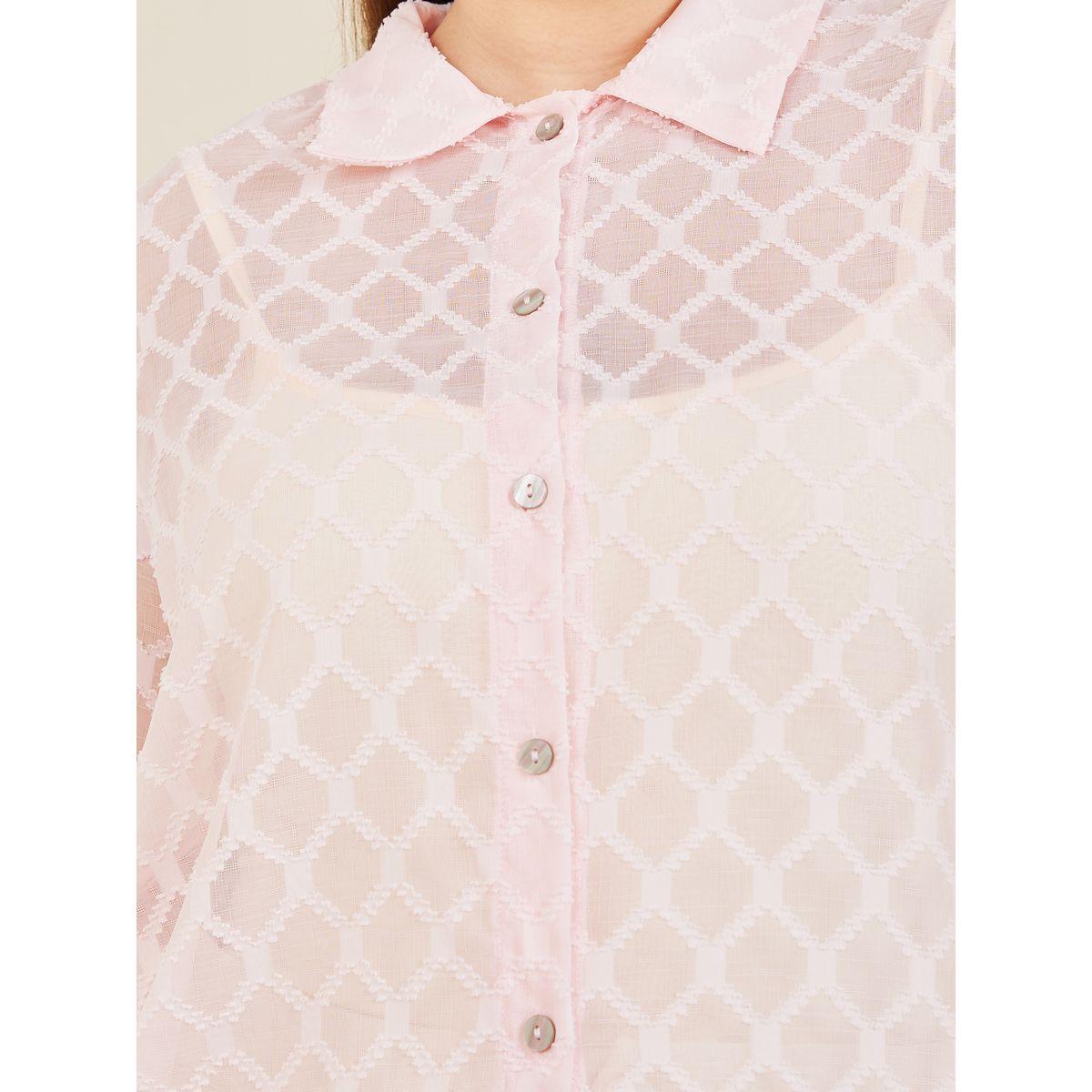Styli Plus Dobby Texture Sheer Regular Fit Shirt-women-clothing-shirtsandblouses-shirts-image-4