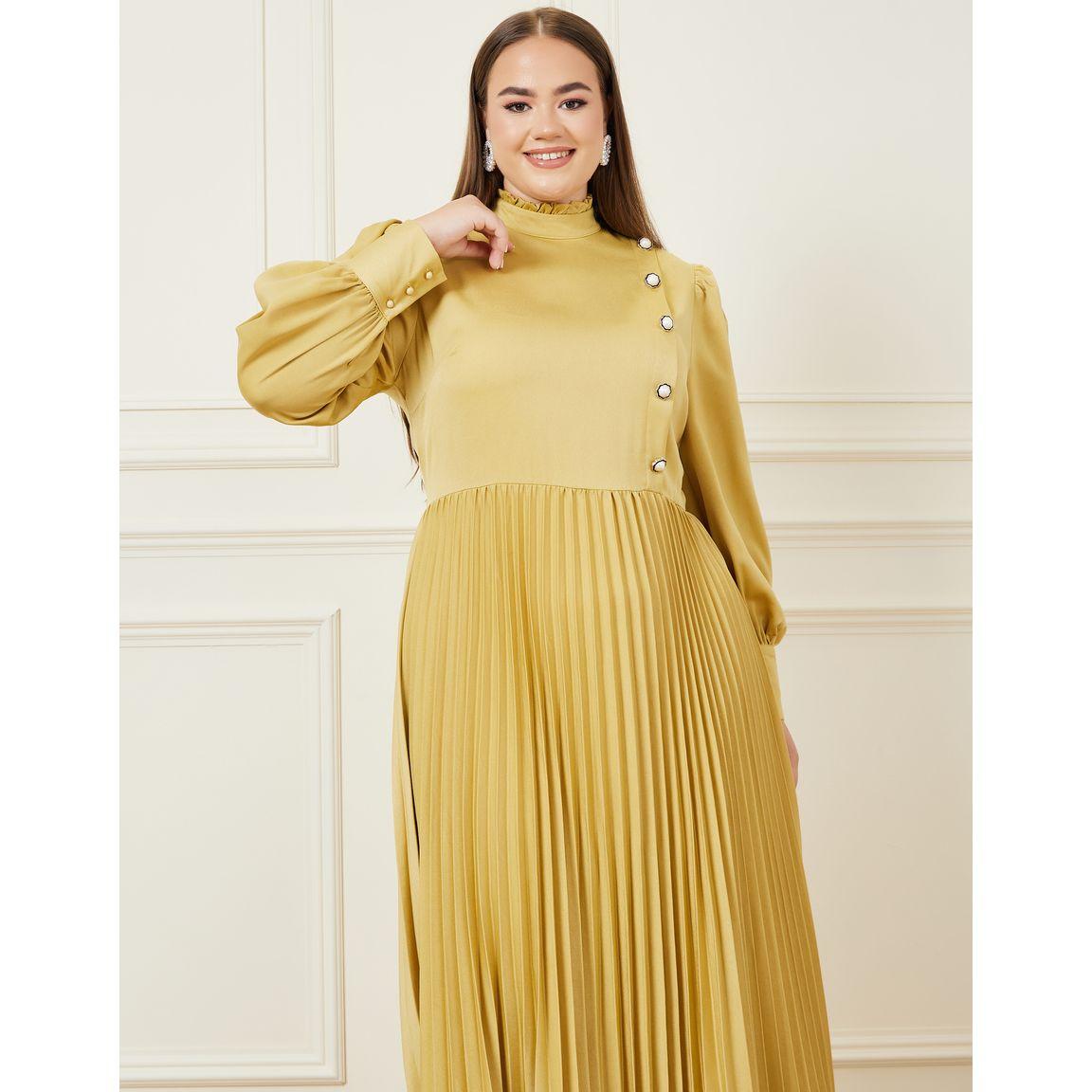 فستان طويل بياقة عالية وتفاصيل أزرار-women-clothing-dresses-image-3