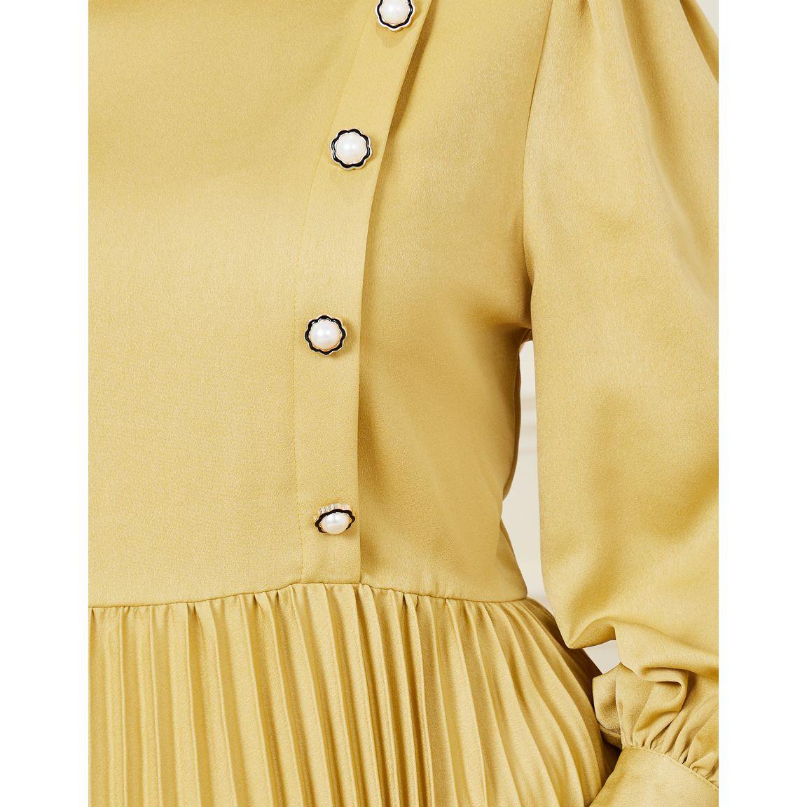 Styli Plus Accordion Pleat Button Detail High Neck A-Line Maxi Dress-women-clothing-dresses-image-4