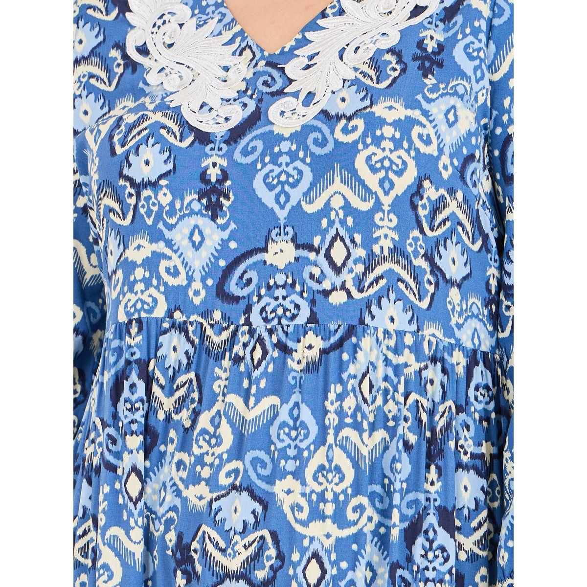 Styli Plus Embroidered Neck Ikat Print Tiered Maxi Dress-women-clothing-dresses-image-3