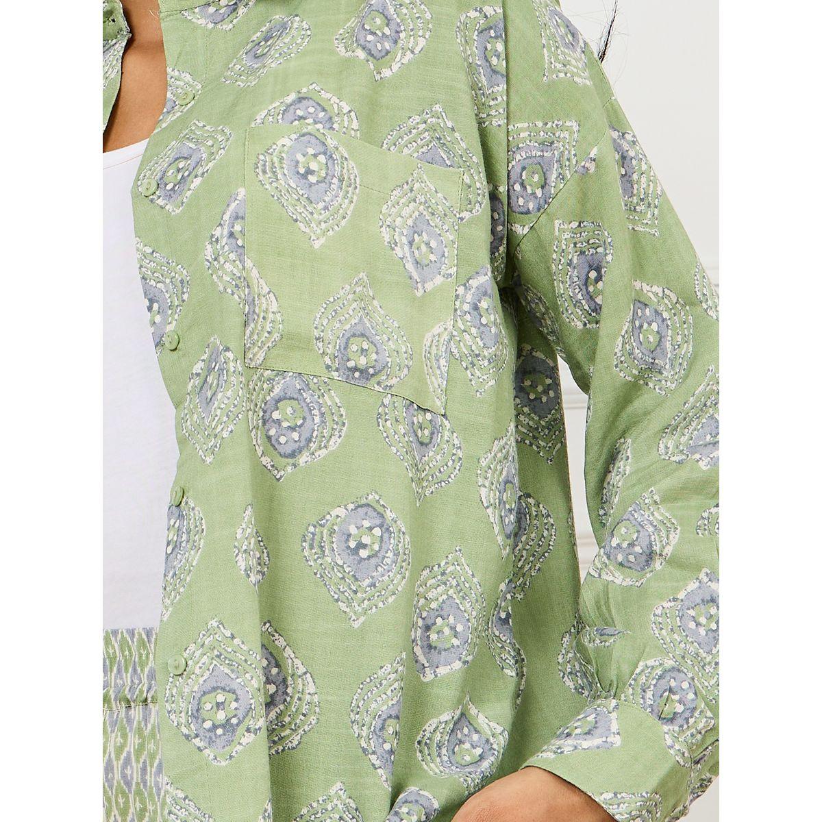 مجموعة من بنطال مع بلوزة مطبعة بالكامل-women-clothing-coordsets-image-4