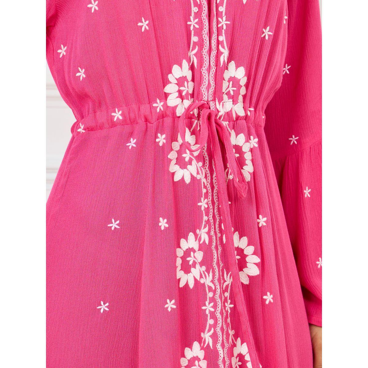 Styli Limited Contrast Embroidered Maxi Dress with Tassel Detail-women-clothing-dresses-image-3