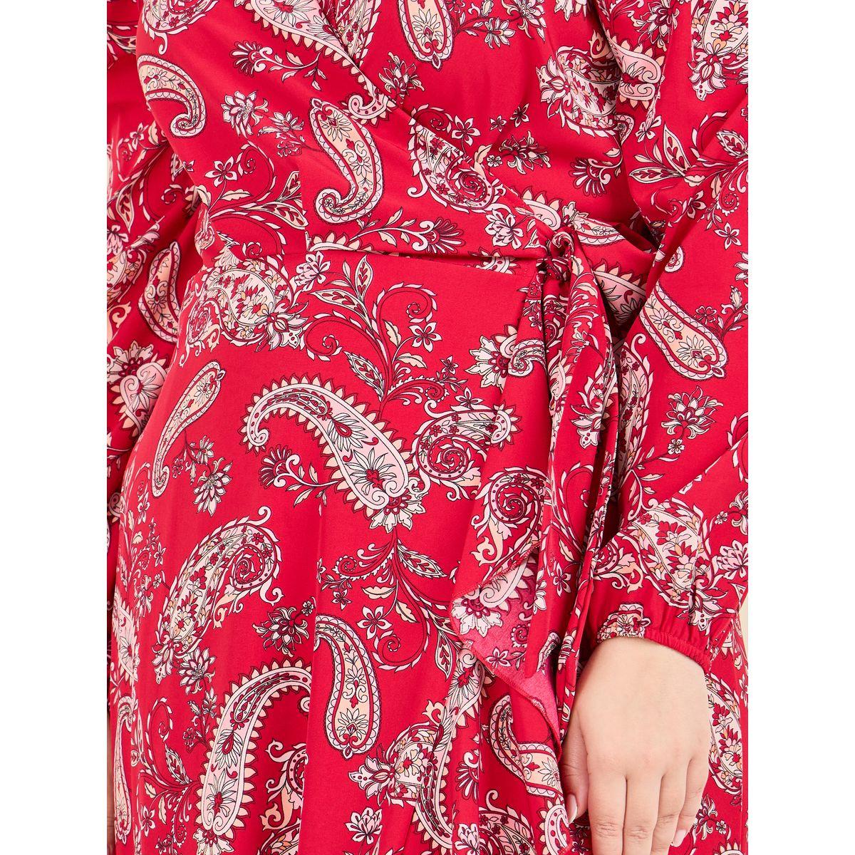 Styli Plus Paisley Print Ruffle Hem Wrap Maxi Dress-women-clothing-dresses-image-3