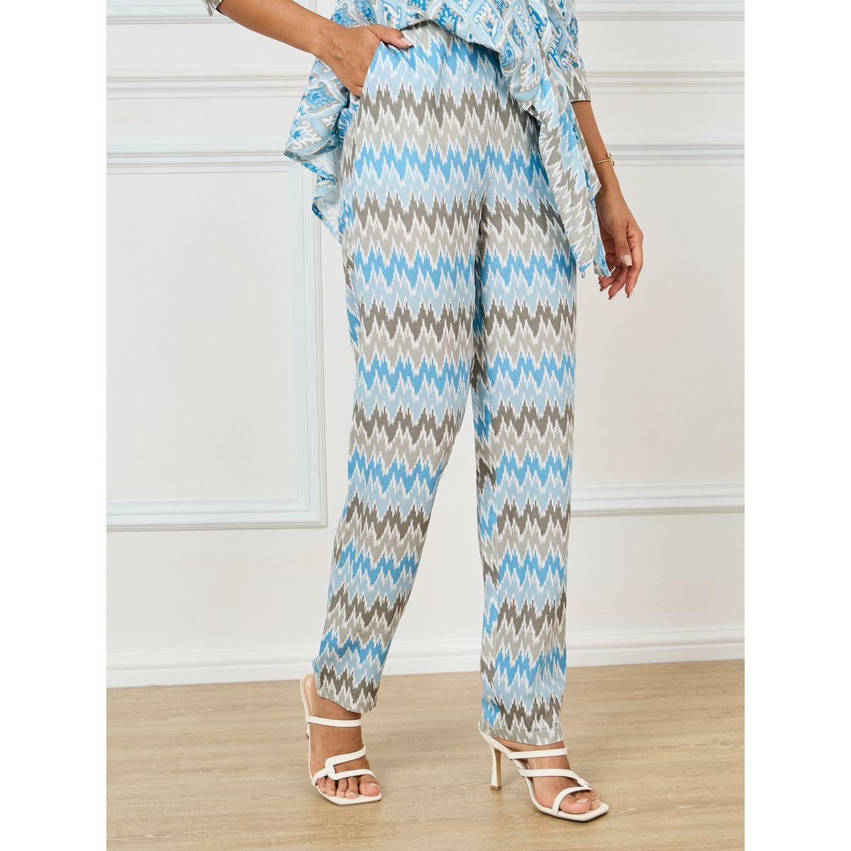 مجموعة من بنطال مع بلوزة بحافة غير متماثلة الطول-women-clothing-coordsets-image-4