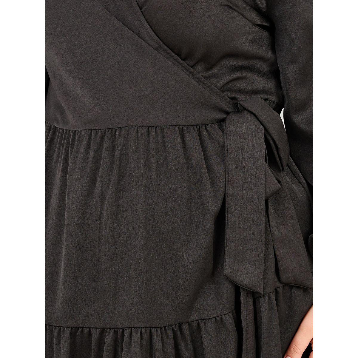 فستان ميدي سادة بمقاس كبير وكسرات-women-clothing-dresses-image-3
