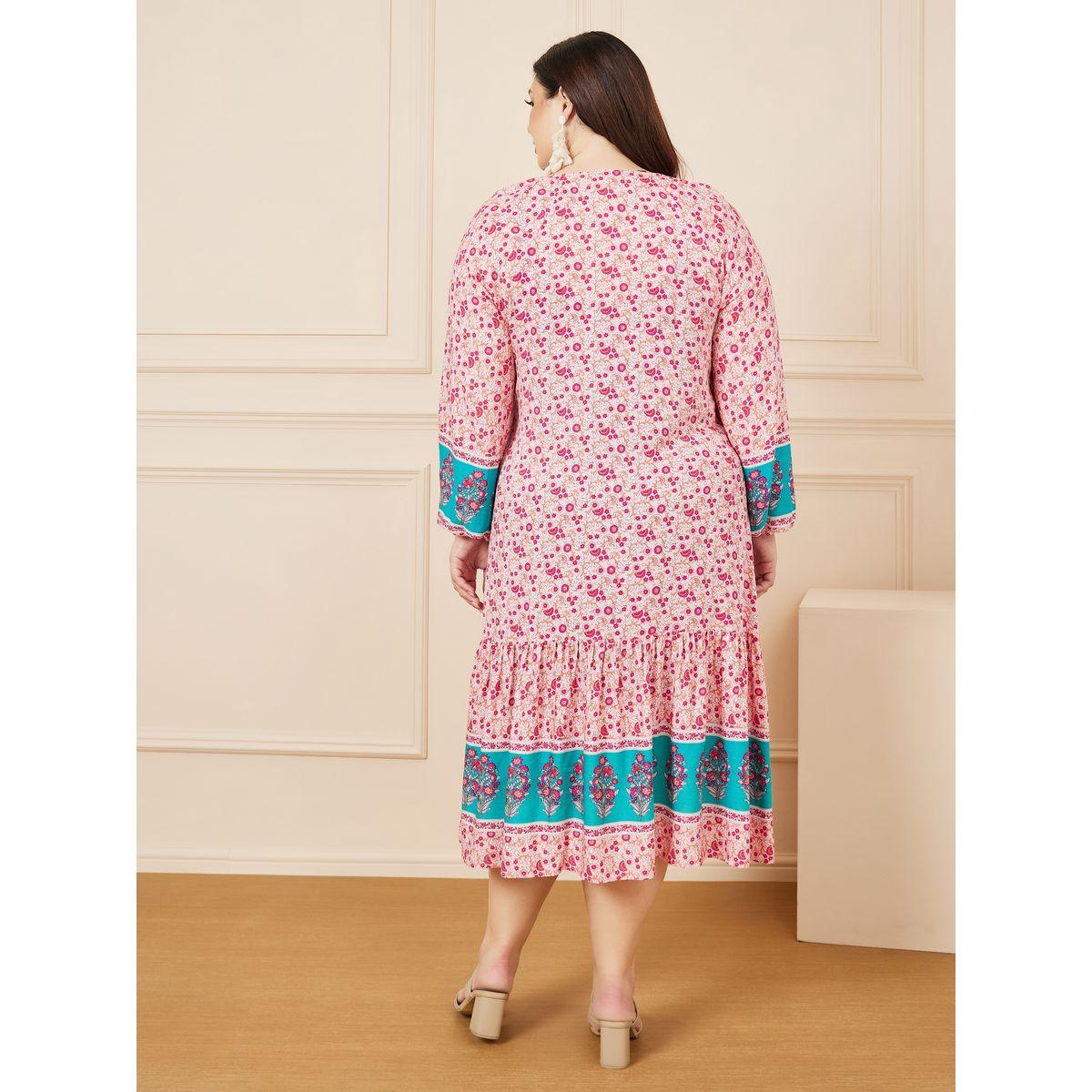 Styli Plus All Over Floral Print Tiered Midi Dress-women-clothing-dresses-image-4