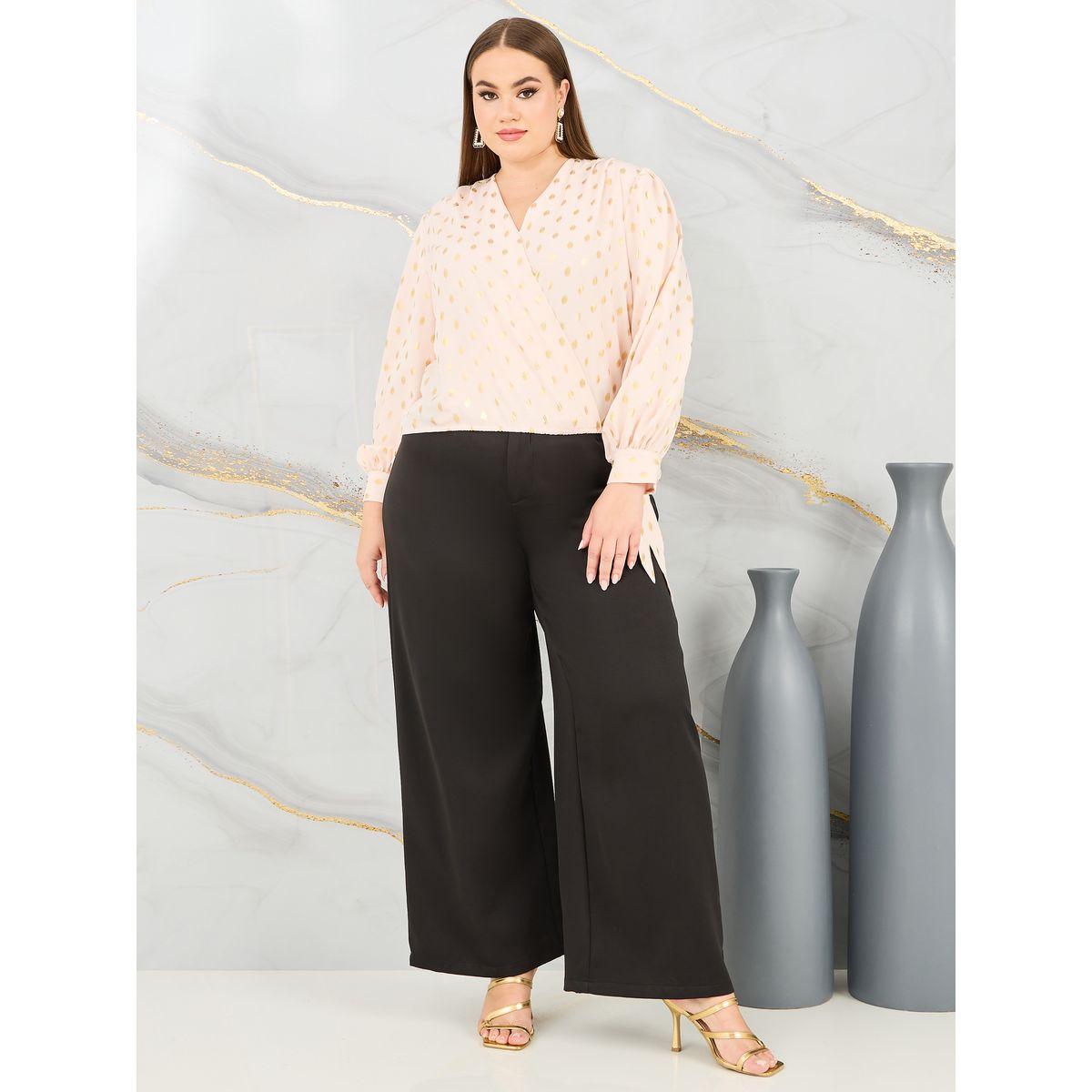 بلوزة بمقاس كبير وطبعة فويل-women-clothing-shirtsandblouses-blouses-image-2