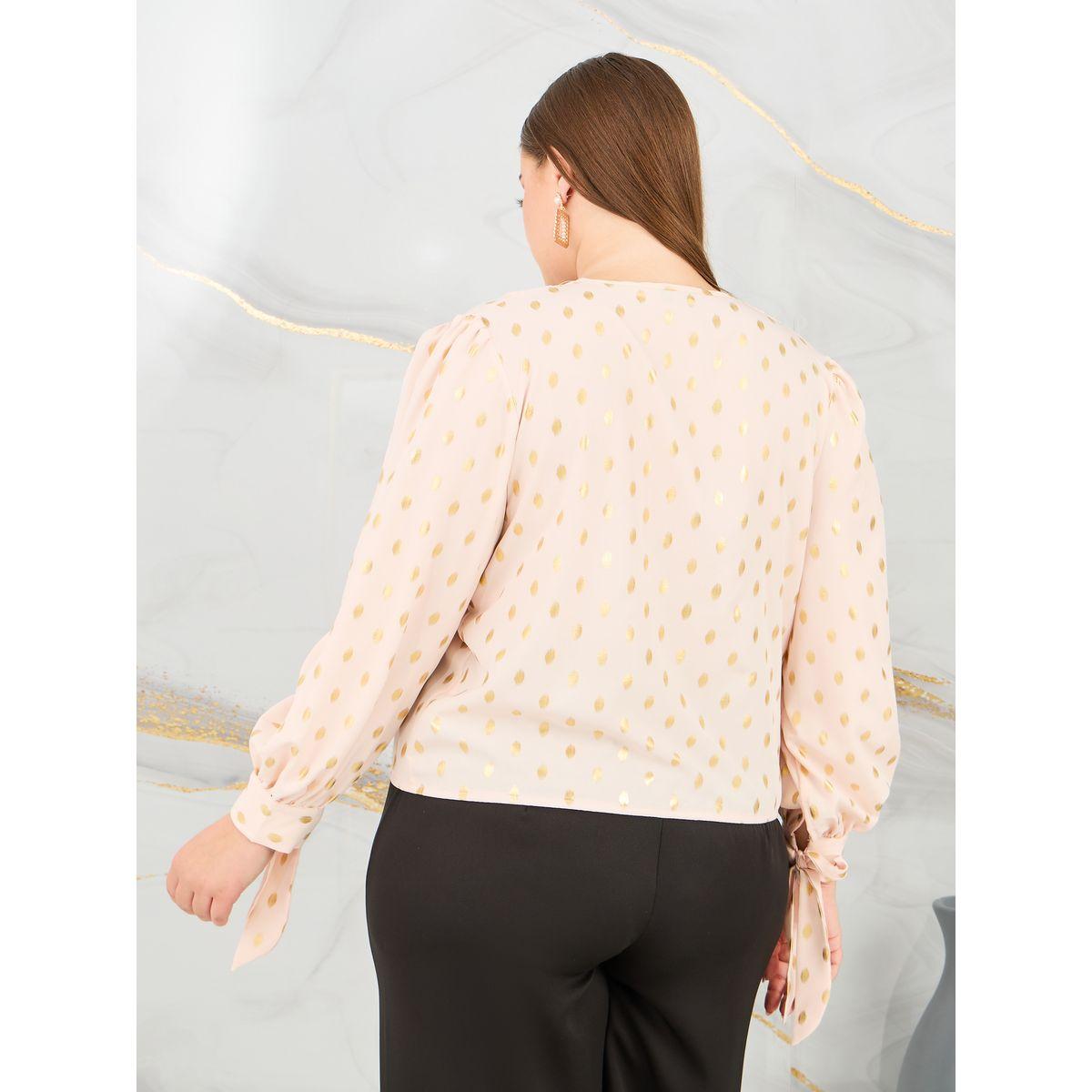 بلوزة بمقاس كبير وطبعة فويل-women-clothing-shirtsandblouses-blouses-image-4