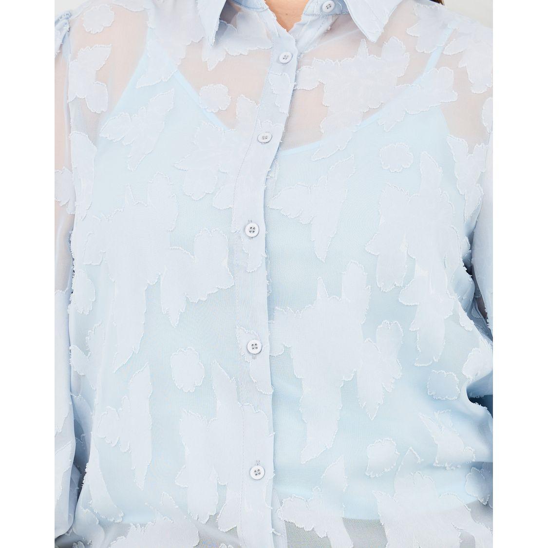 بلوزة بمقاس كبير مع قصة عادية وتفاصيل شفافة-women-clothing-shirtsandblouses-shirts-image-4