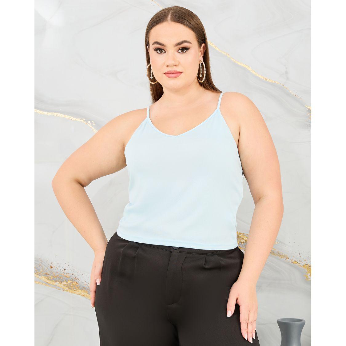 بلوزة بمقاس كبير مع قصة عادية وتفاصيل شفافة-women-clothing-shirtsandblouses-shirts-image-5