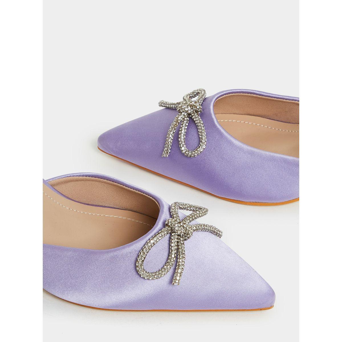 Styli Embellished Bow Ankle Strap Satin Pointed Toe Low Heel Sandal-women-shoes-heels-image-5