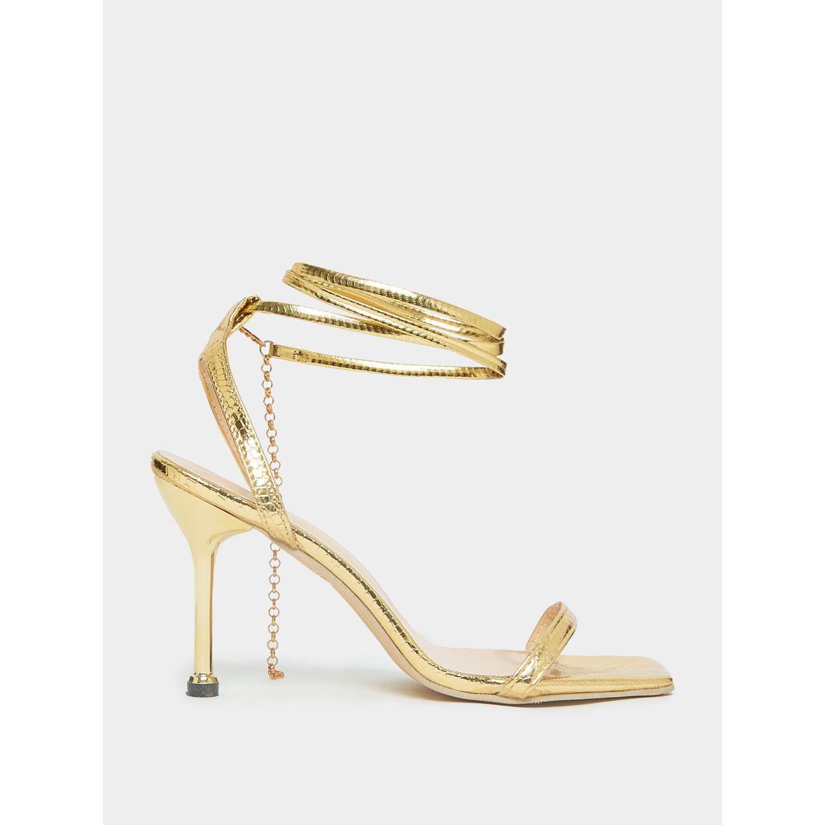Styli Strappy High Heel Sandals with Chain Accent-women-shoes-heels-image-2