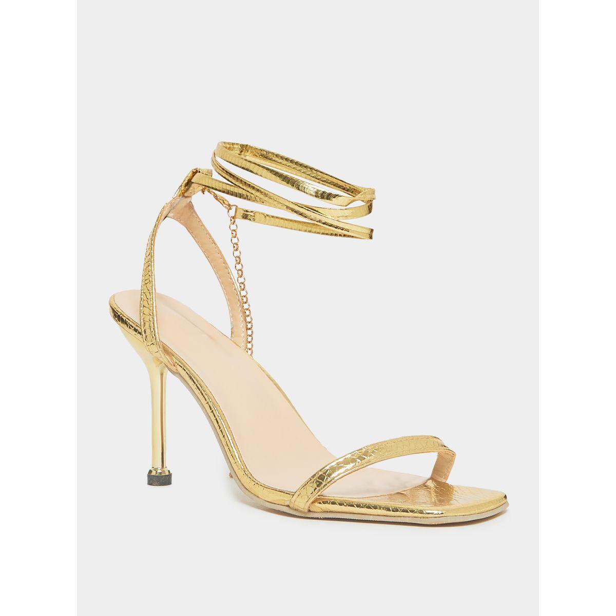 Styli Strappy High Heel Sandals with Chain Accent-women-shoes-heels-image-3