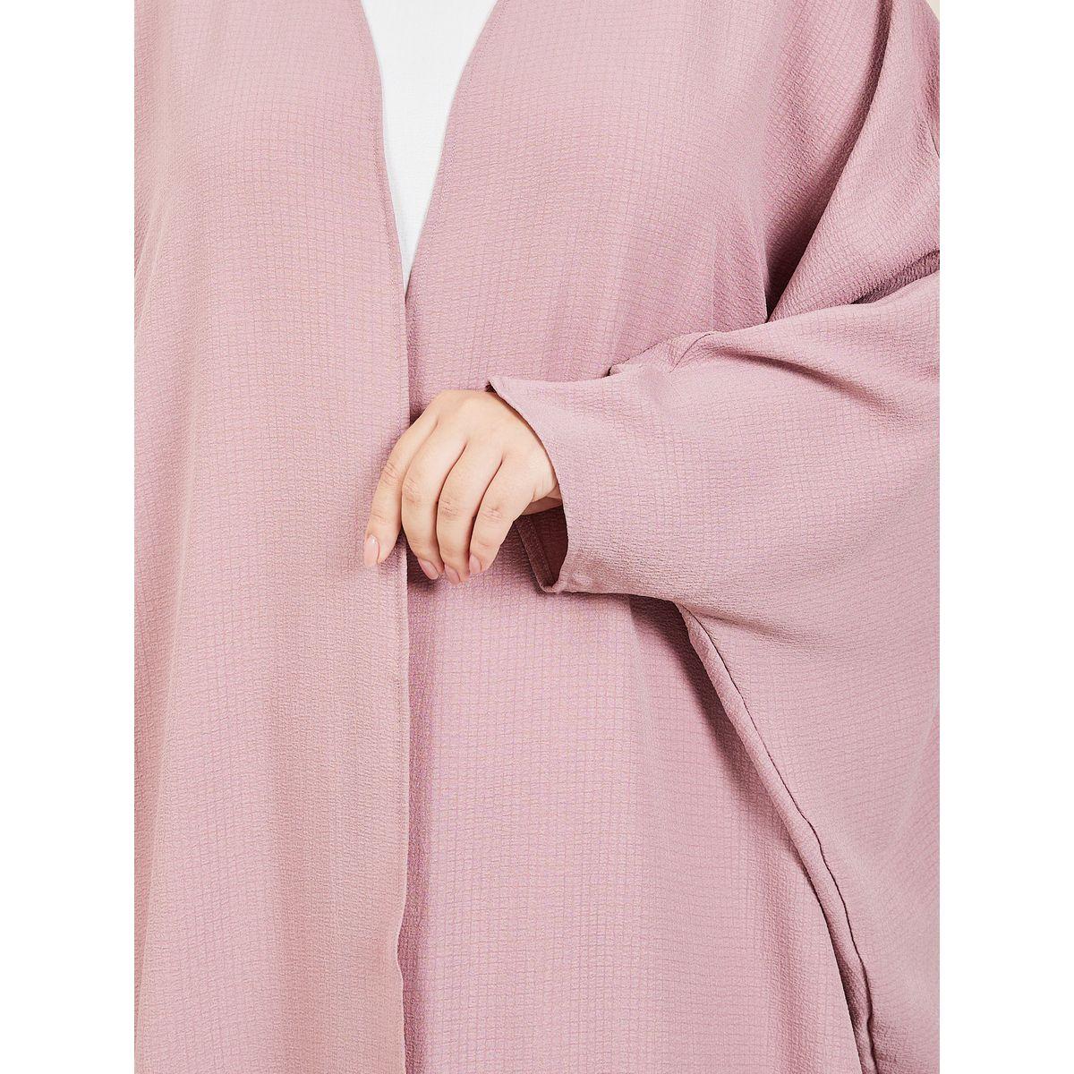 Styli Plus Oversized Textured Maxi Length Kimono-women-clothing-shirtsandblouses-shirts-image-3