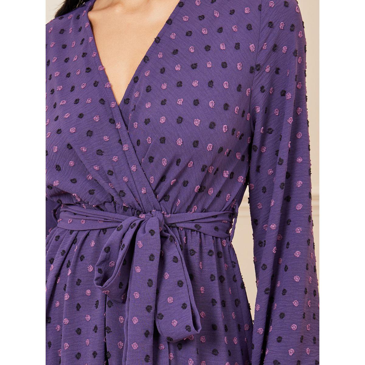Styli Dobby Self Tie Up A-Line Midi Dress-women-clothing-dresses-image-3