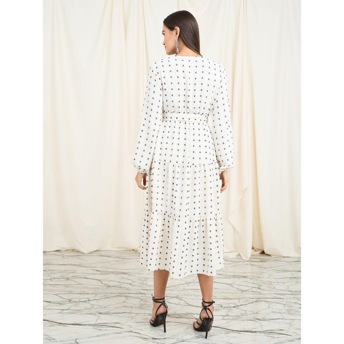 فستان ميدي مطبع بنقاط بولكا مع أربطة-women-clothing-dresses-image-4