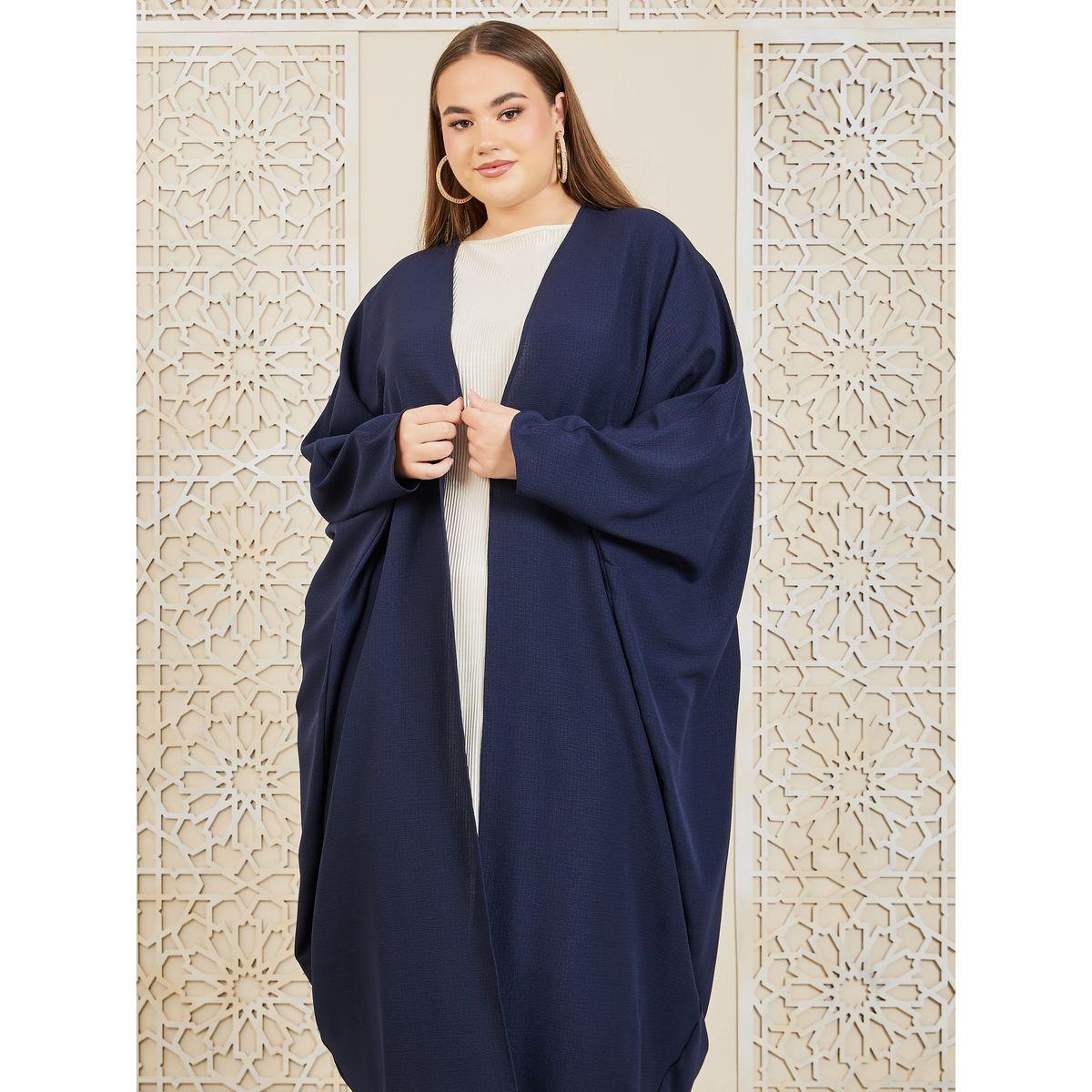 Styli Oversized Textured Maxi Length Kimono-women-clothing-shirtsandblouses-shirts-image-2