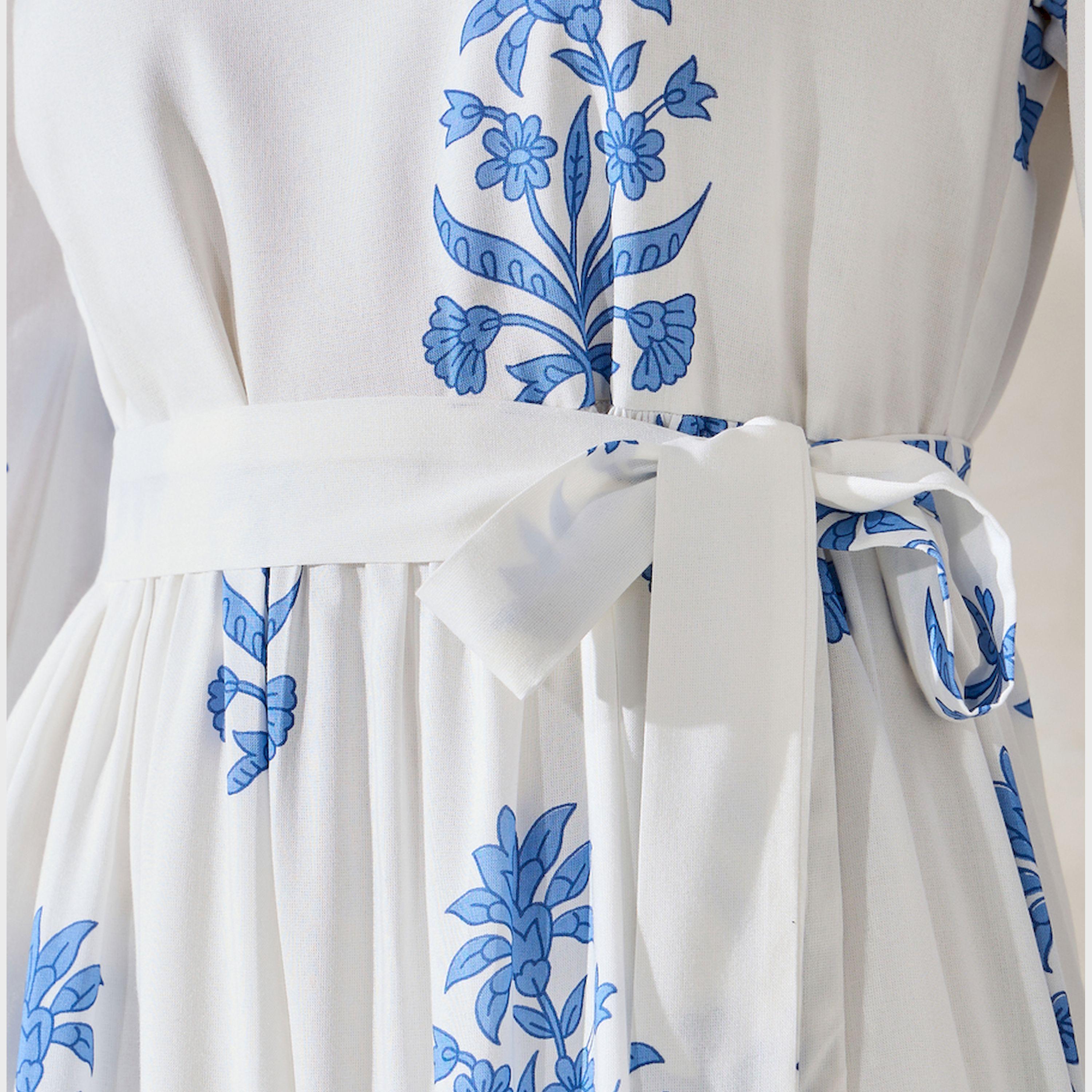 ستايلي - فستان ميدي بطبعة زهور مع حزام ربطة عنق-women-clothing-dresses-image-3