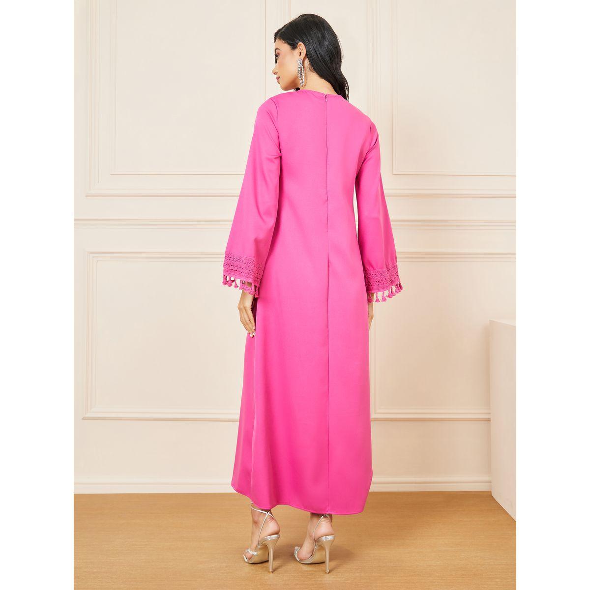 فستان طويل مزين بشراشيب-women-clothing-dresses-image-4