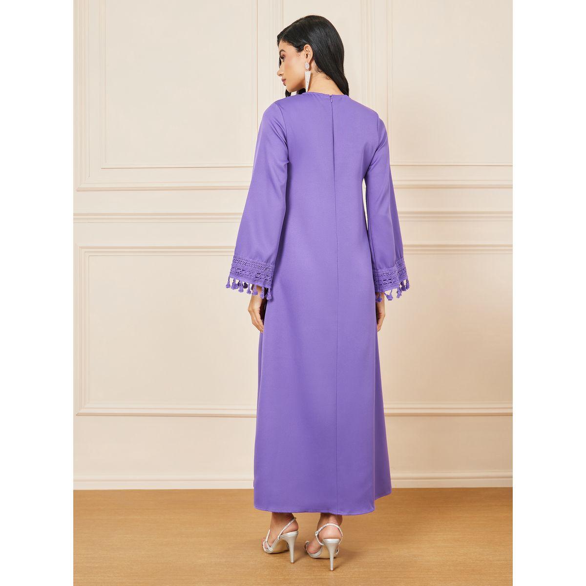 Styli Tassel Detail Sleeves Shift Maxi Dress-women-clothing-dresses-image-4