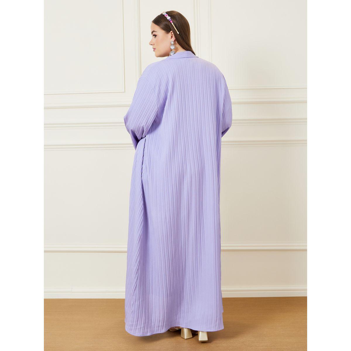 Styli Plus Stripe Textured Maxi Kimono-women-clothing-shirtsandblouses-shirts-image-5