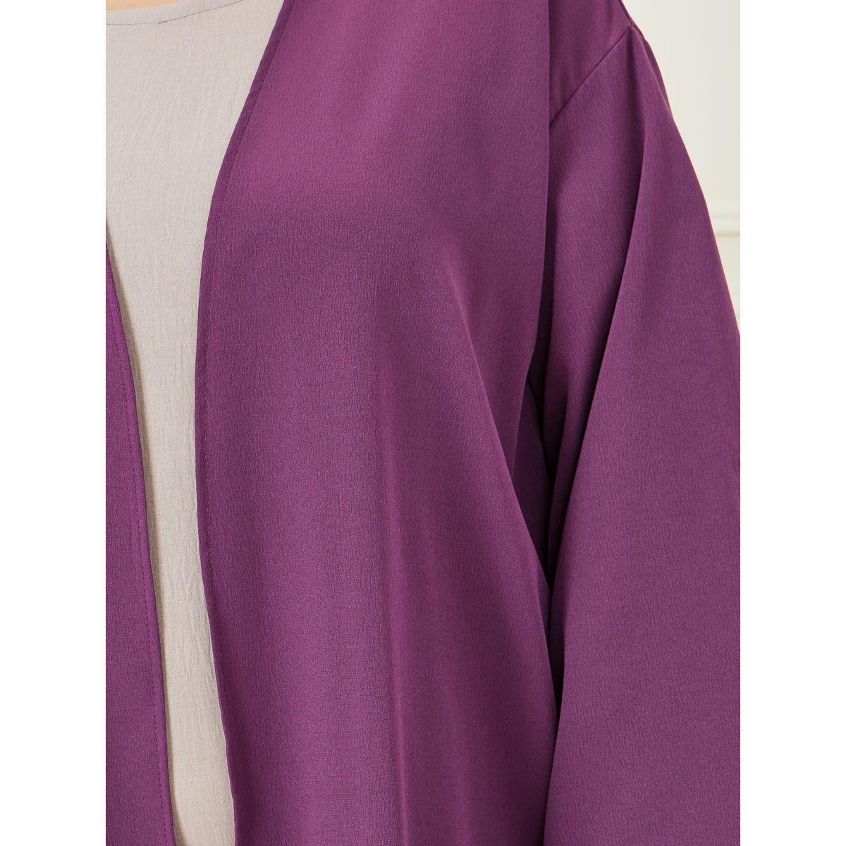 Styli Plus Solid Maxi Kimono-women-clothing-shirtsandblouses-shirts-image-4