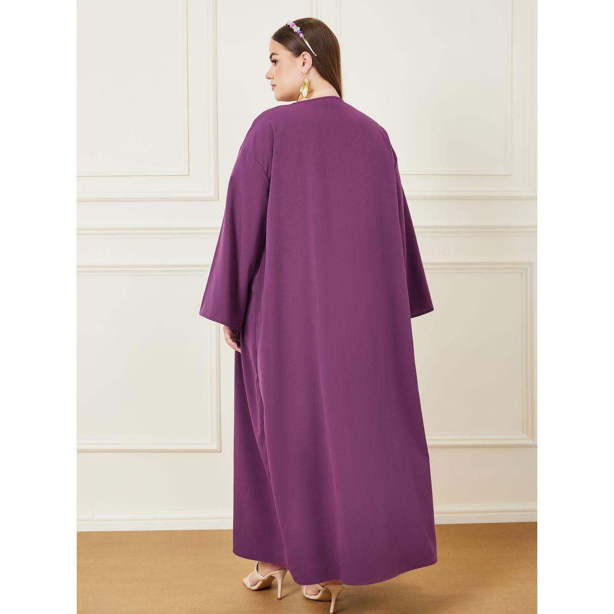 Styli Plus Solid Maxi Kimono-women-clothing-shirtsandblouses-shirts-image-5