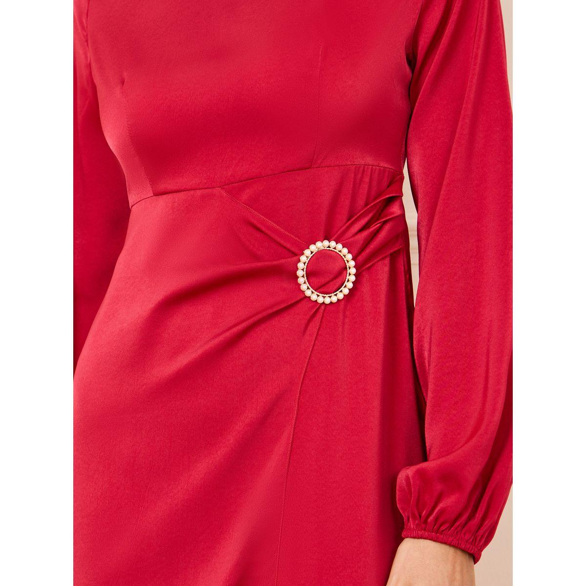 Styli Embellished Buckle Shift Midi Dress-women-clothing-dresses-image-3