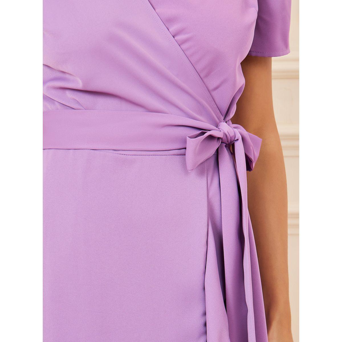 فستان ميدي سادة بنمط لف وكشكش-women-clothing-dresses-image-3
