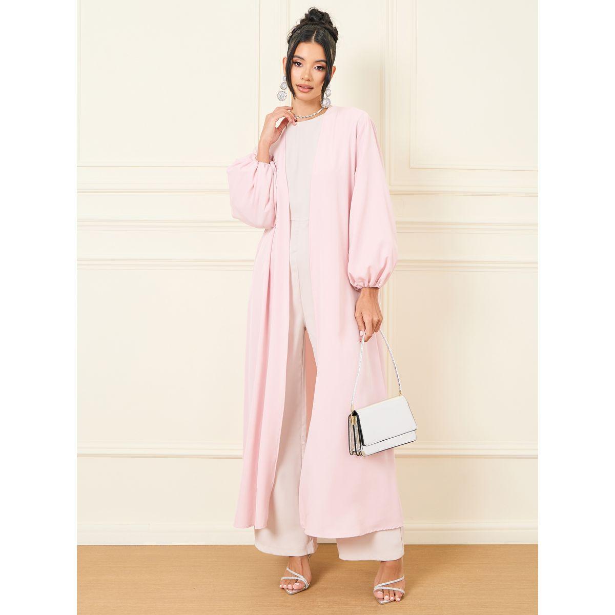 Styli Solid Regular Fit Maxi Length Kimono-women-clothing-shirtsandblouses-shirts-image-1