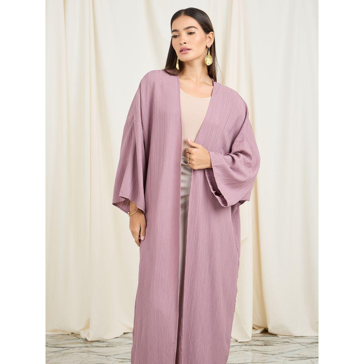 كيمونو طويل بقصة واسعة وتفاصيل بارزة الملمس-women-clothing-shirtsandblouses-shirts-image-2