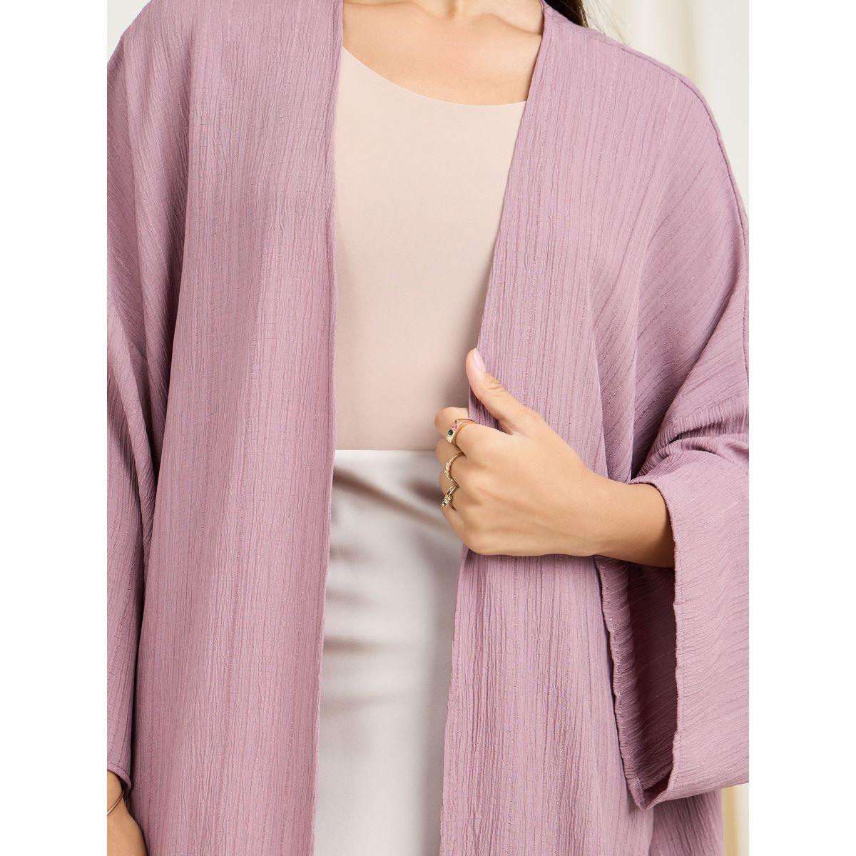 Styli Oversized Textured Maxi Kimono-women-clothing-shirtsandblouses-shirts-image-3