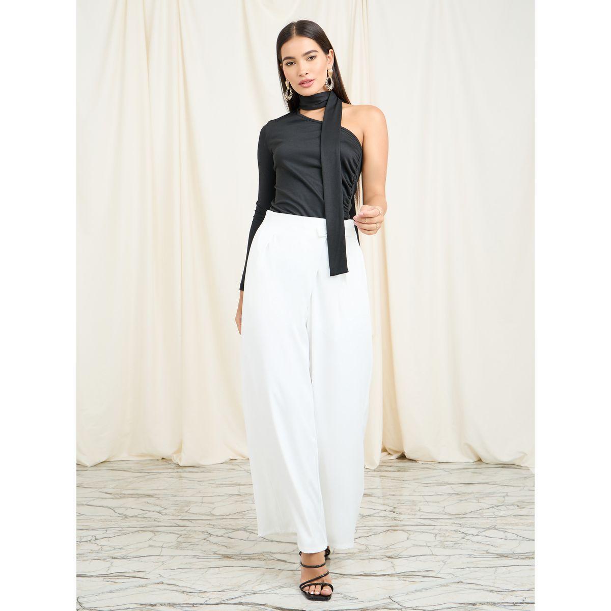 Styli One Shoulder Sleeves Fitted Knit Top-women-clothing-shirtsandblouses-blouses-image-3